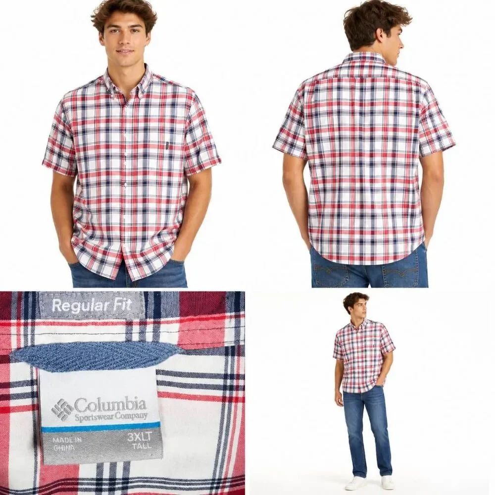 Columbia Sportswear Plaid Button Up Shirt Men’s 3XT Short Sleeve
